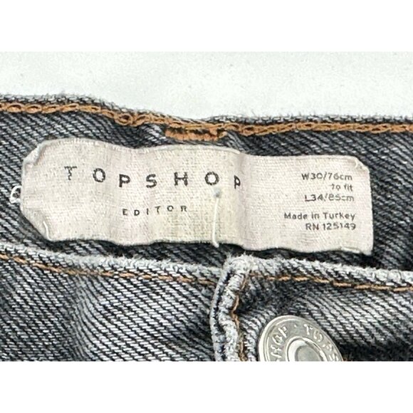 Topshop Editor Gray Denim Women's Jeans Button Fly W20 L29 - Picture 8 of 12
